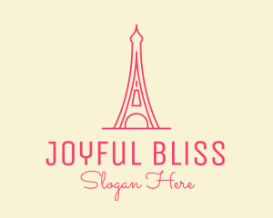 Pink Eiffel Tower  logo design