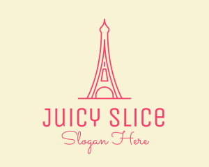 Pink Eiffel Tower  logo design