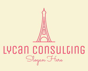 Pink Eiffel Tower  logo design