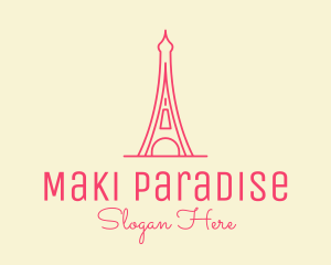 Pink Eiffel Tower  logo design