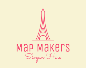 Pink Eiffel Tower  logo design