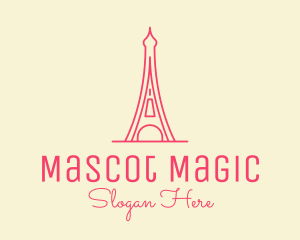 Pink Eiffel Tower  logo design