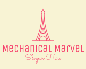 Pink Eiffel Tower  logo design