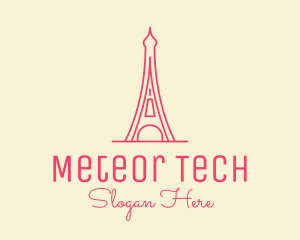 Pink Eiffel Tower  logo design