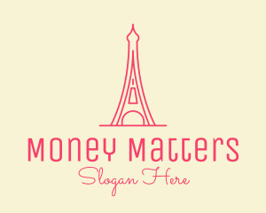 Pink Eiffel Tower  logo design