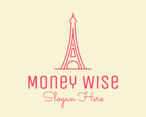 Pink Eiffel Tower  logo design