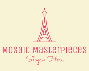 Pink Eiffel Tower  logo design