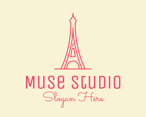 Pink Eiffel Tower  logo design