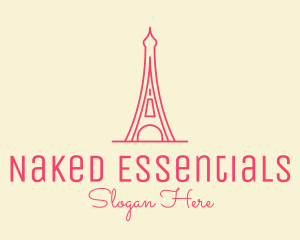 Pink Eiffel Tower  logo design