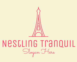 Pink Eiffel Tower  logo design