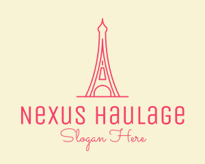 Pink Eiffel Tower  logo design