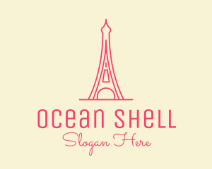 Pink Eiffel Tower  logo design