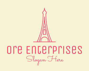 Pink Eiffel Tower  logo design