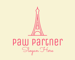 Pink Eiffel Tower  logo design