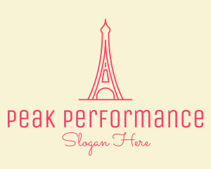 Pink Eiffel Tower  logo design