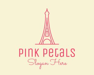 Pink Eiffel Tower  logo design