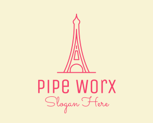 Pink Eiffel Tower  logo design