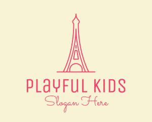 Pink Eiffel Tower  logo design