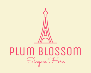 Pink Eiffel Tower  logo design