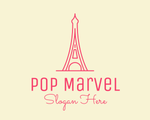 Pink Eiffel Tower  logo design