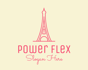 Pink Eiffel Tower  logo design