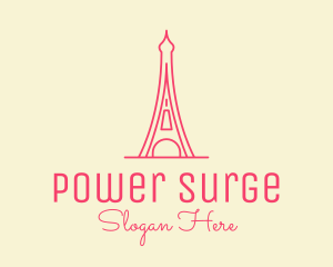 Pink Eiffel Tower  logo design