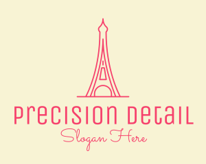 Pink Eiffel Tower  logo design