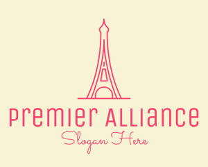 Pink Eiffel Tower  logo design