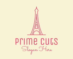 Pink Eiffel Tower  logo design