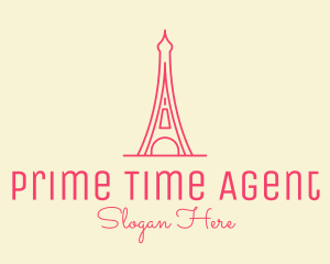 Pink Eiffel Tower  logo design