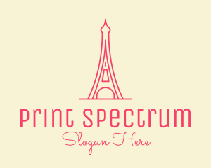 Pink Eiffel Tower  logo design