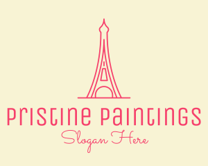 Pink Eiffel Tower  logo design