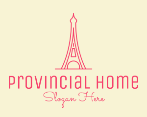 Pink Eiffel Tower  logo design