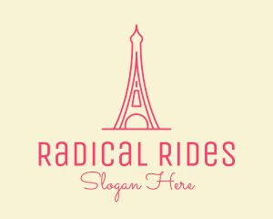 Pink Eiffel Tower  logo design