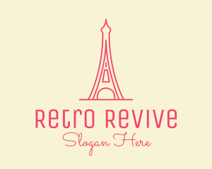 Pink Eiffel Tower  logo design