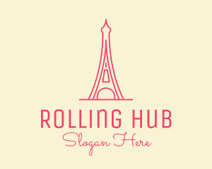 Pink Eiffel Tower  logo design