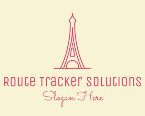 Pink Eiffel Tower  logo design