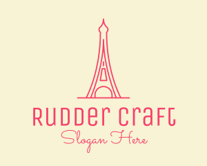 Pink Eiffel Tower  logo design