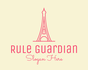 Pink Eiffel Tower  logo design