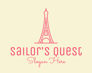 Pink Eiffel Tower  logo design