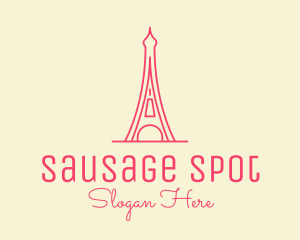 Pink Eiffel Tower  logo design