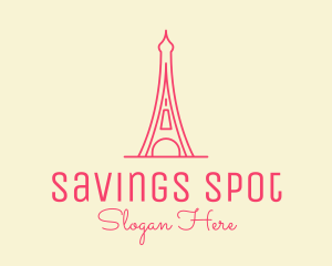 Pink Eiffel Tower  logo design