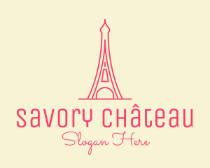 Pink Eiffel Tower  logo design