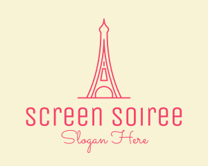 Pink Eiffel Tower  logo design