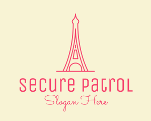 Pink Eiffel Tower  logo design