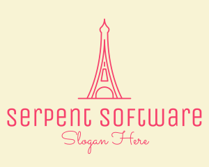 Pink Eiffel Tower  logo design