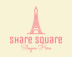 Pink Eiffel Tower  logo design