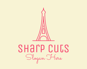 Pink Eiffel Tower  logo design