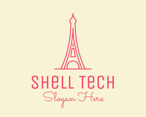 Pink Eiffel Tower  logo design