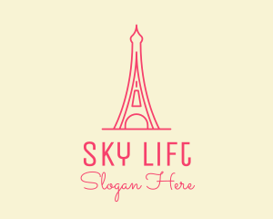 Pink Eiffel Tower  logo design